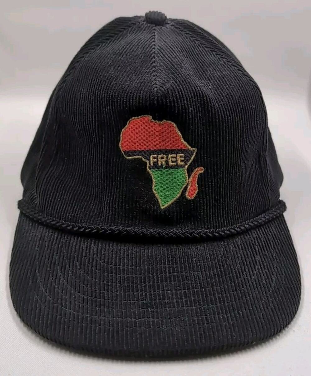 Vintage Corduroy Free Africa Hat Cord Piping Nissin 80s